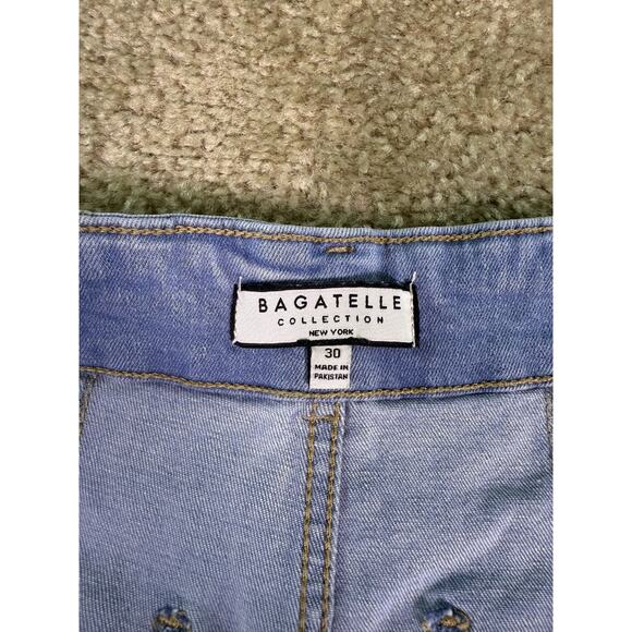 Bagatelle Collection Jeans Womens Size 30 Wide Leg Crop Denim Patch Pockets E141 - Picture 6 of 13